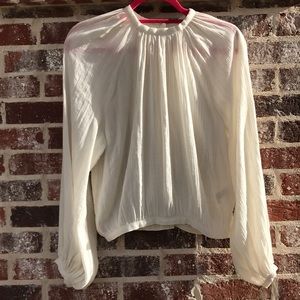 Long sleeve, sheer blouse